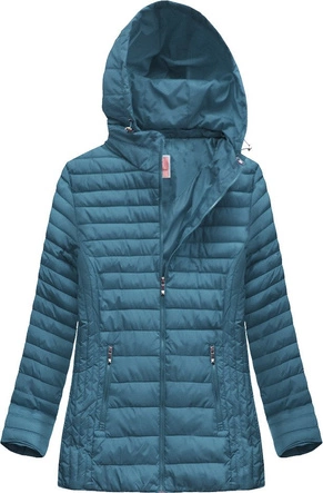 PIKOWANA KURTKA Z KAPTUREM NIEBIESKA (XW262BIGX)