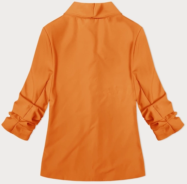 Cienka marynarka z marszczonymi rękawami pomarańczowa (22-356)