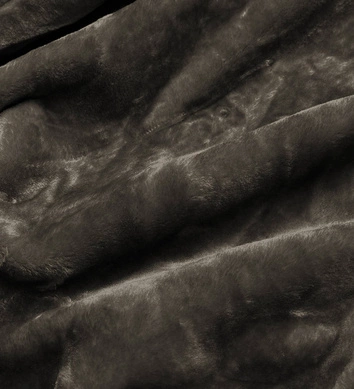 Kurtka zimowa damska z futrzaną podszewką khaki (b550-11)