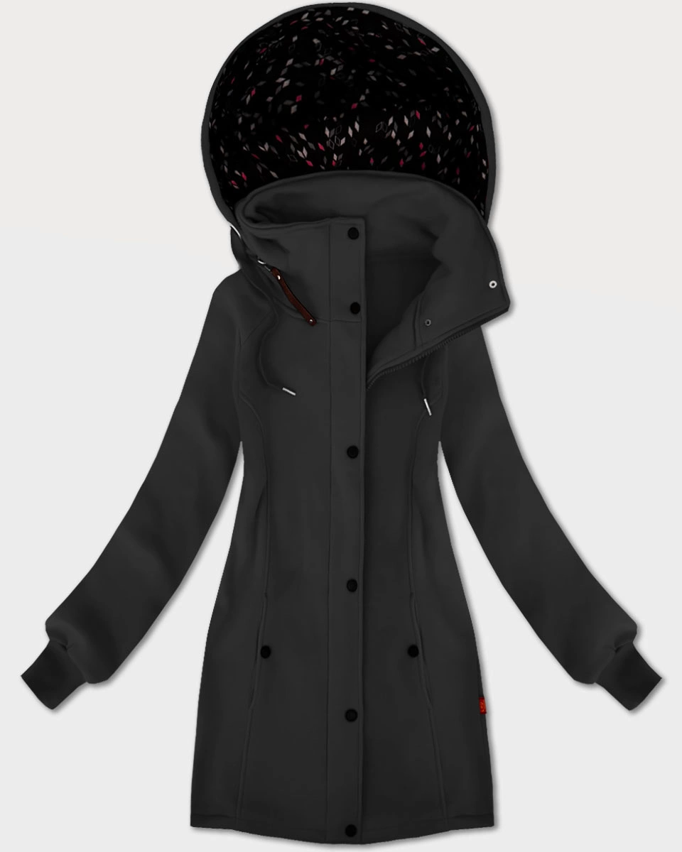 Bluza damska z kapturem i stójką LHD grafitowa (AMG-171)