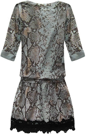 WĘŻOWA SUKIENKA Z GIPIURĄ CIEMNONIEBIESKA (162ART)