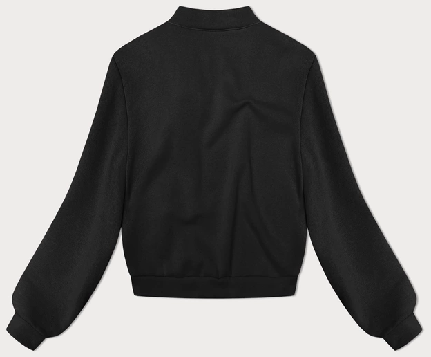 Dzianinowa bluza z różami czarna (16023)