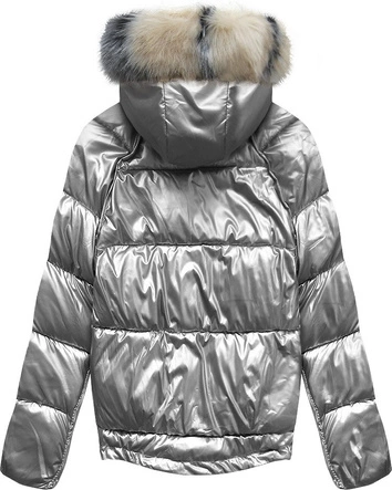 DWUSTRONNA ZIMOWA KURTKA DAMSKA ZŁOTA (X921X)