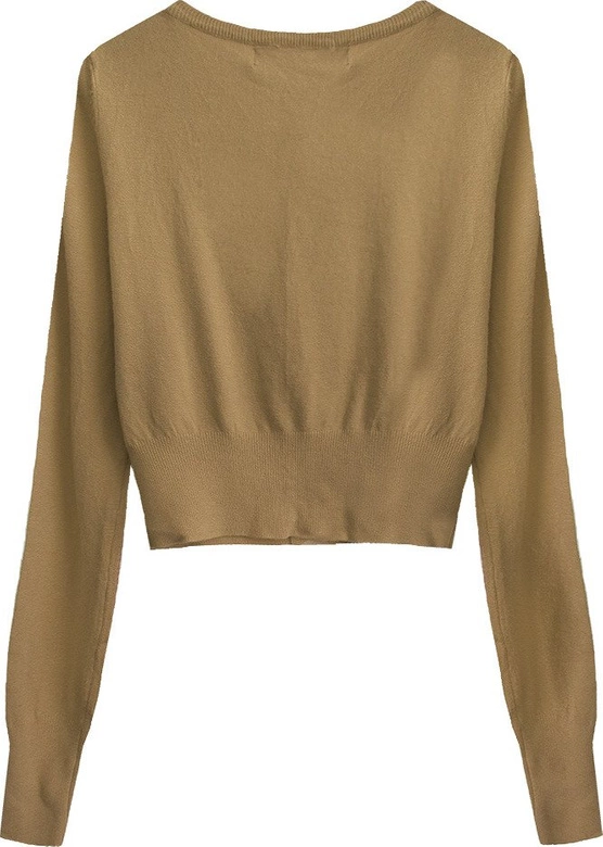 KRÓTKI ZDOBIONY SWETEREK KARMELOWY (X1518X)