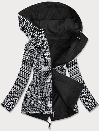 DWUSTRONNA KURTKA DAMSKA CZARNO-BIAŁA (W507BIG)