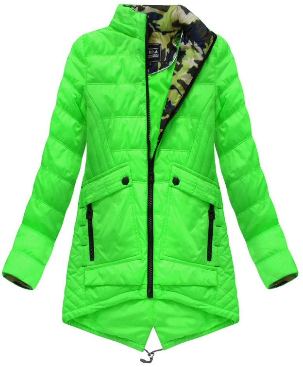 KURTKA Z KAPTUREM LIMONKOWA (W786)