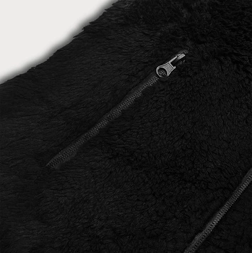 Pluszowa kamizelka damska czarna (hh005-1)