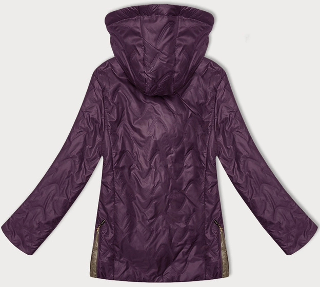 Pikowana kurtka damska z odpinanym kapturem S'West fioletowa (B8356-71)