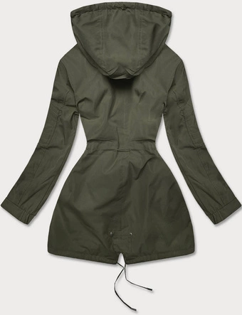 Parka damska 2w1 khaki/limonka (w702big)