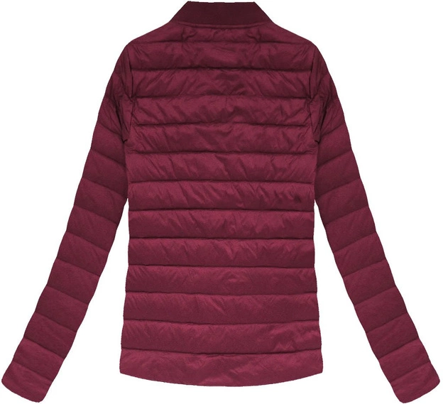 PIKOWANA KURTKA Z PUCHEM NATURALNYM BORDOWA (7099)