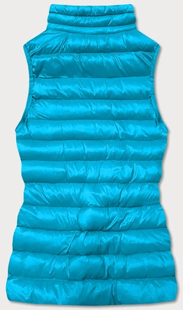 Krótka kamizelka pikowana damska niebieska (23077-243)