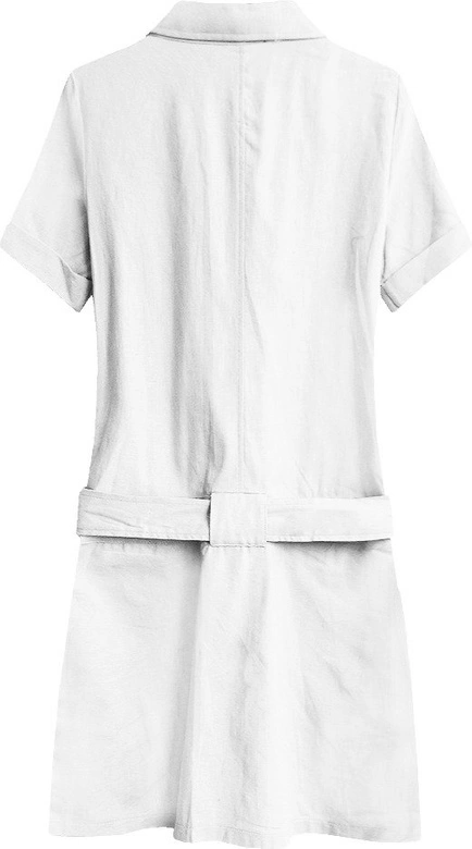 SUKIENKA MINI Z LNU I BAWEŁNY BIAŁA (1602)