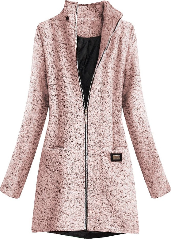 KRÓTKI PŁASZCZ ZIMOWY Z KAPTUREM RÓŻOWY (516/1ART)