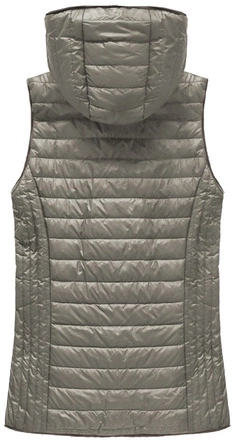 PIKOWANY BEZRĘKAWNIK Z KAPTUREM CAPPUCCINO (B1067-30)