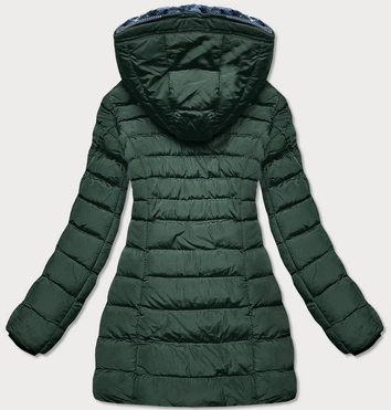 Pikowana zimowa kurtka damska z kapturem zielona (m-133)