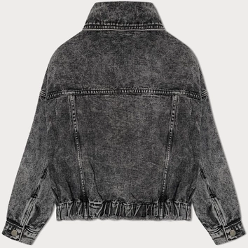 Jeansowa damska kurtka oversize czarna (POP7115K-POP7106K)
