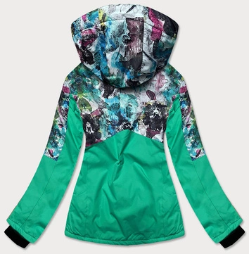 DAMSKA KURTKA ZIMOWA Z PASEM ŚNIEŻNYM ZIELONA (B2390)