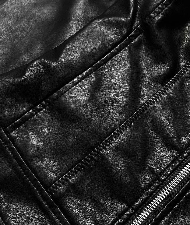 Kurtka ramoneska ze stójką czarna (11Z8051)