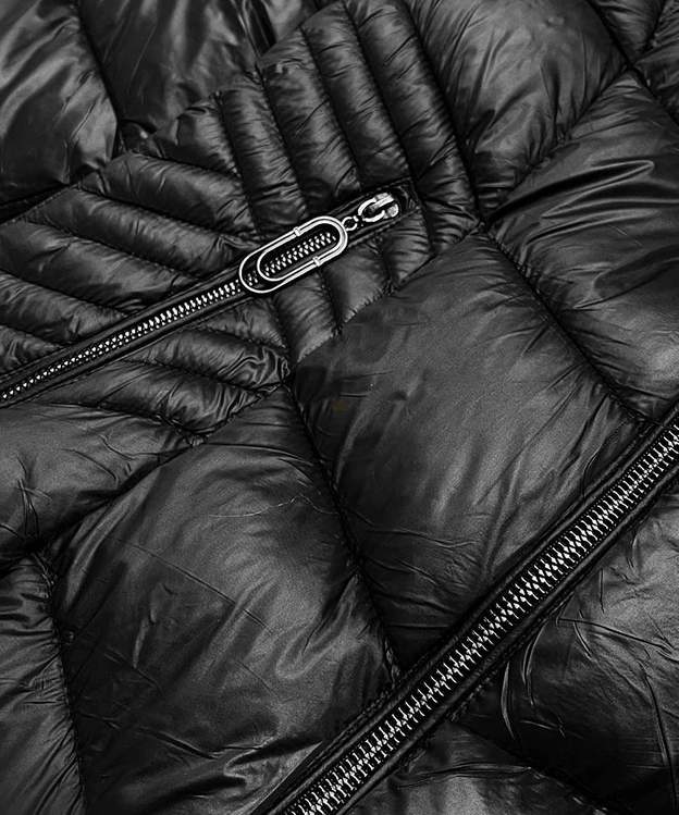 Krótka przejściowa kurtka damska czarna (B8069-1)