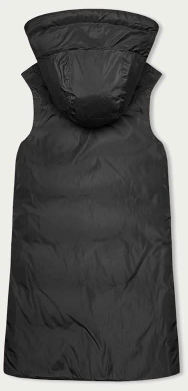 Długa kamizelka damska dwustronna beż-grafit (B8248-12)