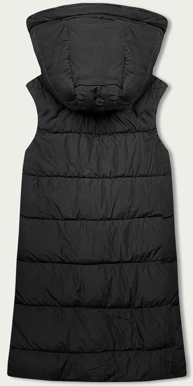 Długa kamizelka damska czarny-khaki (V772G)