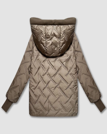 Damska kurtka z dzianinowymi wstawkami S'West beżowa (B8561-12)