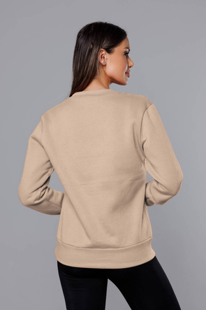 BLUZA DRESOWA DAMSKA ZE ŚCIĄGACZAMI CIEMNOBEŻOWA (W01-6)
