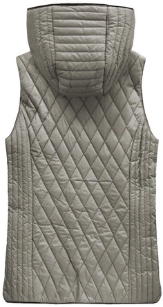 PIKOWANY BEZRĘKAWNIK Z KAPTUREM CAPPUCCINO (B1066-30)