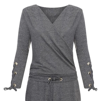 DŁUGI KOMBINEZON KOPERTOWY GRAFITOWY (K01)