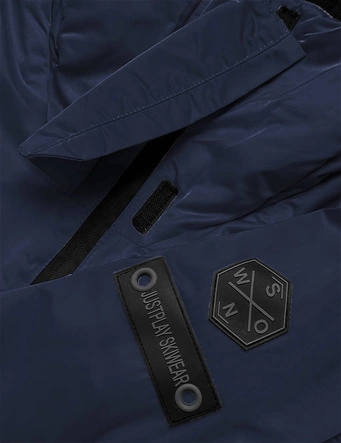 Zimowa kurtka damska kangurka granatowa (b2361)