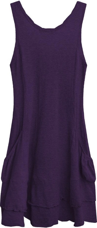 LUŹNA BAWEŁNIANA SUKIENKA CIEMNOFIOLETOWA (1197)