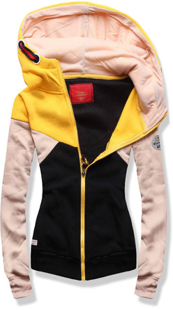 BLUZA DAMSKA ŻÓŁTO-CZARNA (X690AX)