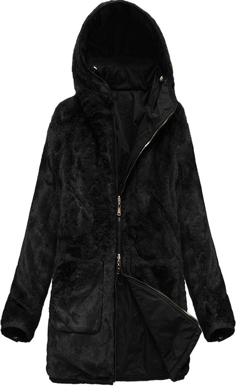 DWUSTRONNA PARKA Z KAPTUREM CZARNA (B2634)