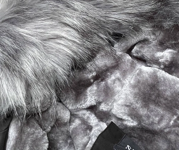 PARKA DAMSKA ZIMOWA Z FUTERKIEM CZARNY-SZARY (B532-1070)