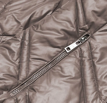 Pikowana kurtka damska cappuccino (H-97-2)