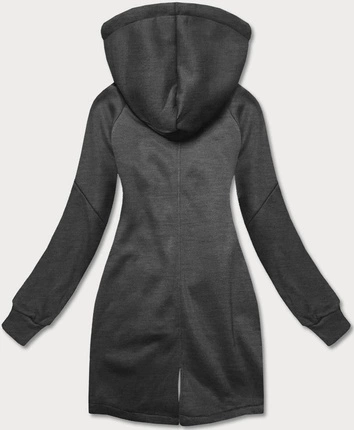 Bluza damska z łączonych materiałów grafitowa (amg-28)