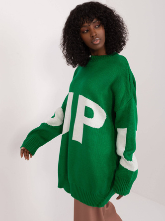 Damski sweter oversize zielony (8060)