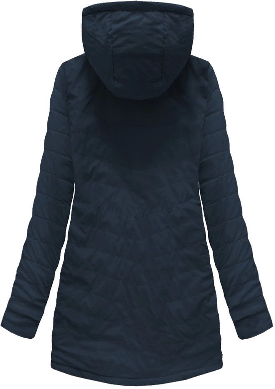 DWUSTRONNA KURTKA Z KAPTUREM GRANATOWA (W0229)