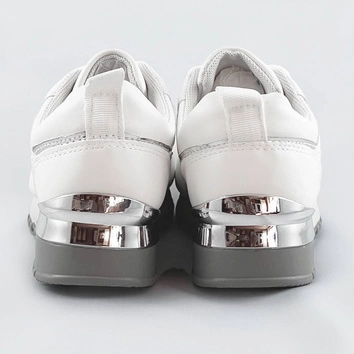 Damskie adidasy na podwyższonej podeszwie białe (666-21)