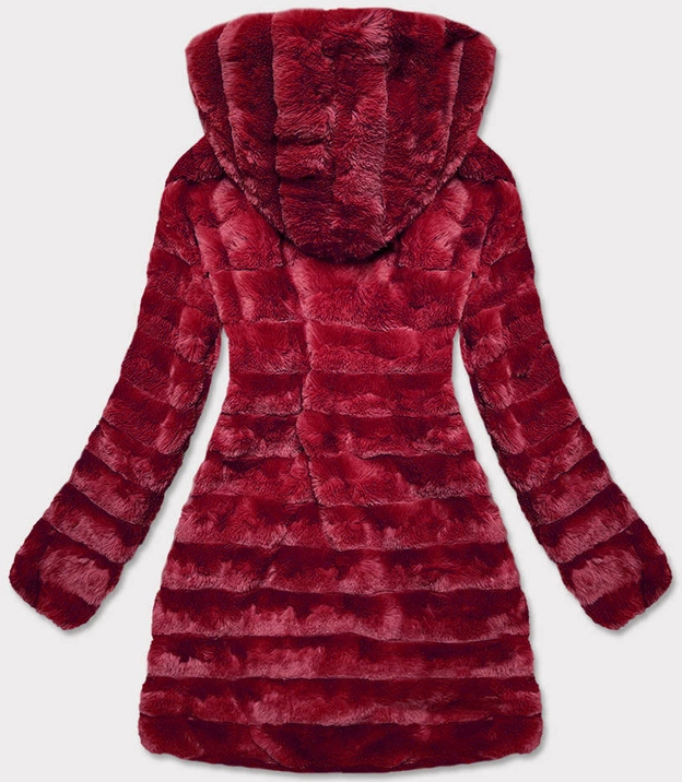 LEKKA KURTKA ZIMOWA DAMSKA FUTRO 2 W 1 BORDOWA (39039)
