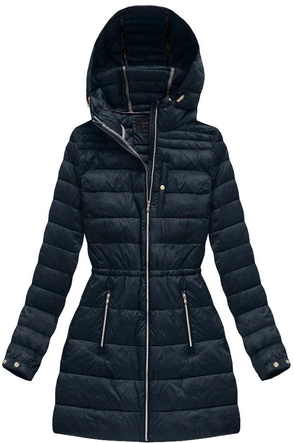 PIKOWANA KURTKA TYPU PARKA GRANATOWA (MH-3365A)