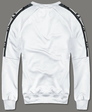 Męska bluza z nadrukiem biała (8B1108-1)