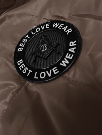 Kamizelka damska z ozdobnym pikowaniem ciemny beż (B8230-12)