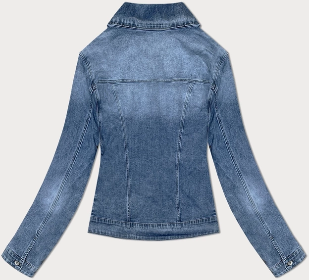 Prosta damska kurtka dżinsowa niebieska (DL2249L)