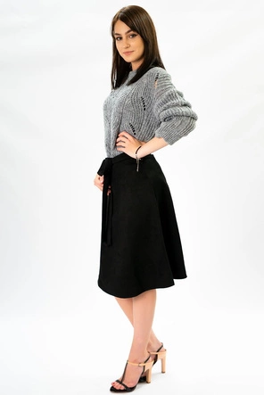 ROZKLOSZOWANA SPÓDNICA CZARNA (537ART)