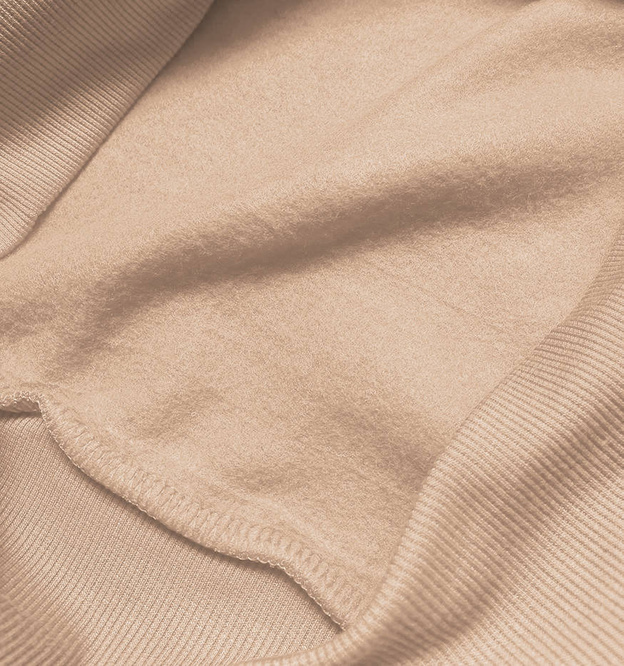 BLUZA DRESOWA DAMSKA ZE ŚCIĄGACZAMI CIEMNOBEŻOWA (W01-6)