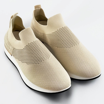 Wsuwane buty sportowe damskie beżowe (xa157)