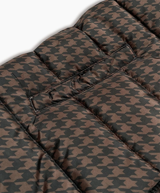 Dwustronna damska kurtka zimowa granatowo-brązowa (w557)