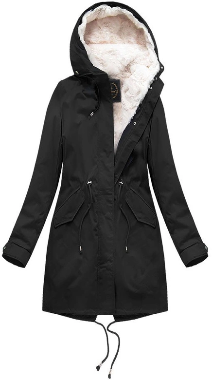 PARKA Z PODPINKĄ I KAPTUREM CZARNA (X7600BIGX)