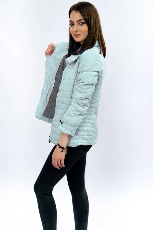 Kurtka z wysoką stójką szaromiętowa (dl016)
